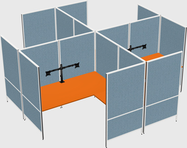 Modern modular quad l-shaped panel system