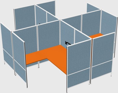 Modern modular quad l-shaped panel system