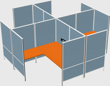 Modern modular quad l-shaped panel system
