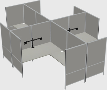 Modern modular quad l-shaped panel system