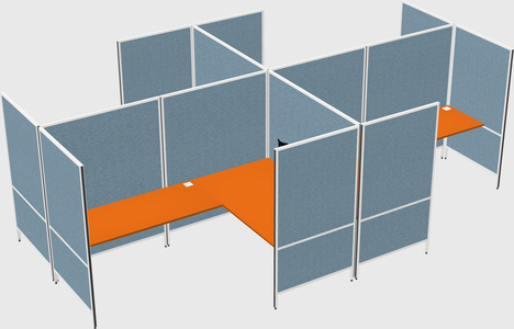 Modern modular quad l-shaped panel system