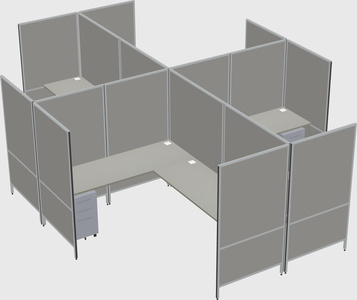 Modern modular quad l-shaped panel system