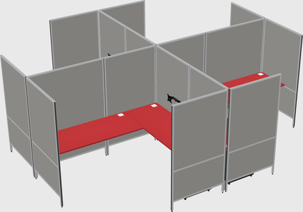 Modern modular quad l-shaped panel system