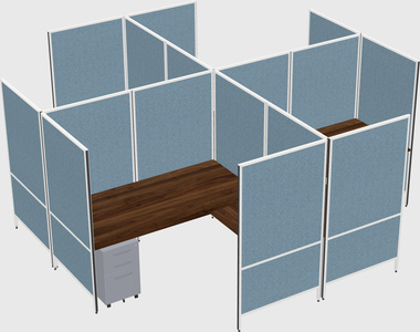 Modern modular quad l-shaped panel system