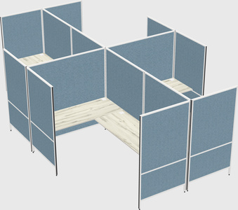 Modern modular quad l-shaped panel system