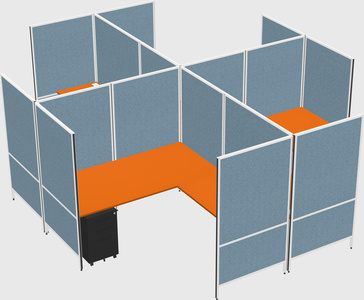 Modern modular quad l-shaped panel system