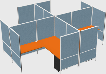 Modern modular quad l-shaped panel system