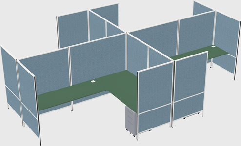 Modern modular quad l-shaped panel system