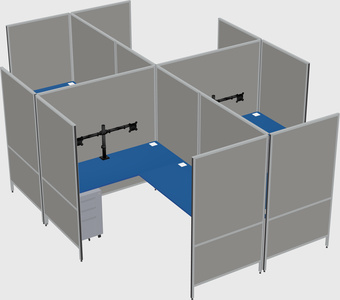 现代模块化四边形l型面板系统