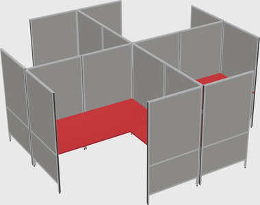 Modern modular quad l-shaped panel system