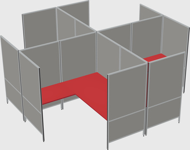 Modern modular quad l-shaped panel system