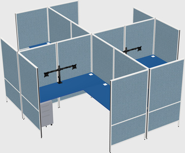 Modern modular quad l-shaped panel system