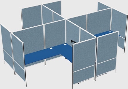 Modern modular quad l-shaped panel system