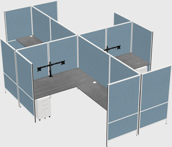 Modern modular quad l-shaped panel system