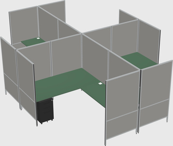 Modern modular quad l-shaped panel system