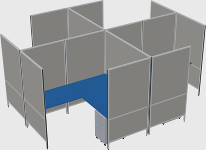 Système de panneaux modulaires modernes en forme de l quadruple