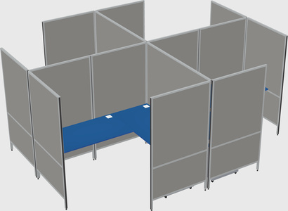 Modern modular quad l-shaped panel system