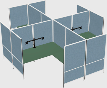 Modern modular quad l-shaped panel system