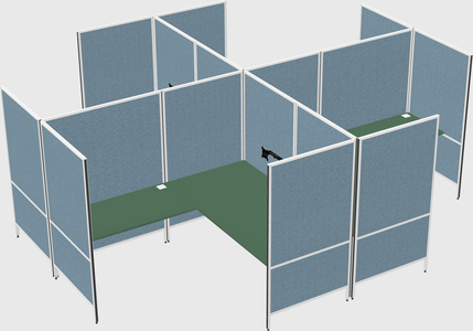 Modern modular quad l-shaped panel system