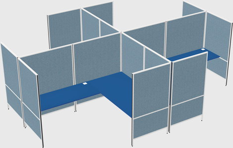 Modern modular quad l-shaped panel system