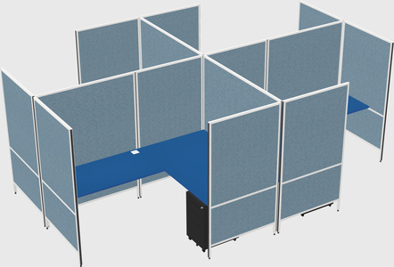 Modern modular quad l-shaped panel system