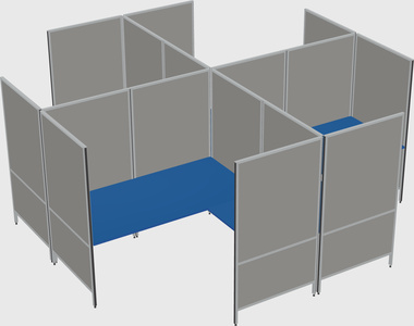 现代模块化四边形l型面板系统