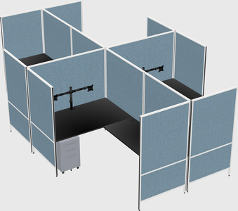Modern modular quad l-shaped panel system