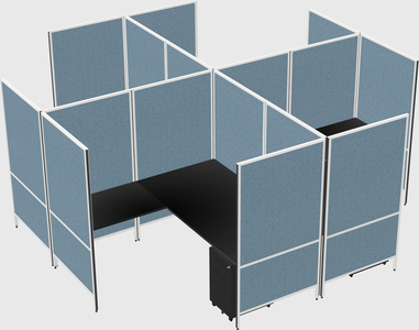 Système de panneaux modulaires modernes en forme de l quadruple