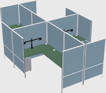 Modern modular quad l-shaped panel system