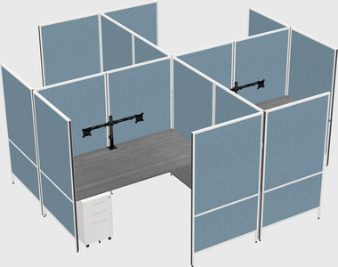 Modern modular quad l-shaped panel system