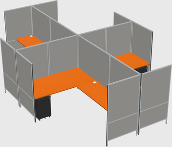Modern modular quad l-shaped panel system