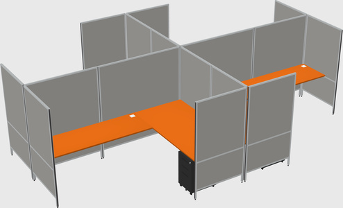 Modern modular quad l-shaped panel system