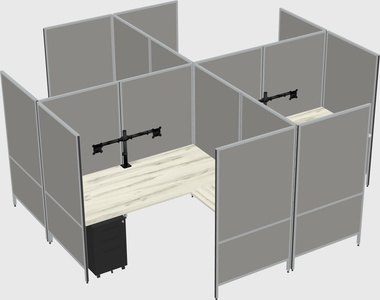 Modern modular quad l-shaped panel system