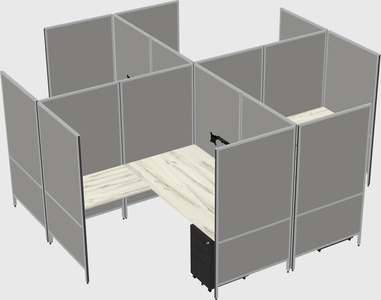 Modern modular quad l-shaped panel system