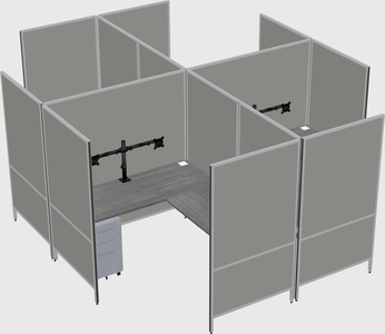 Modern modular quad l-shaped panel system