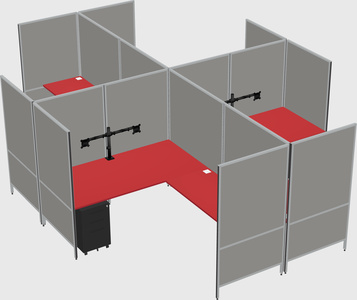 Modern modular quad l-shaped panel system