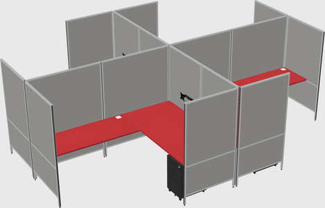 Modern modular quad l-shaped panel system