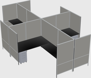 Modern modular quad l-shaped panel system