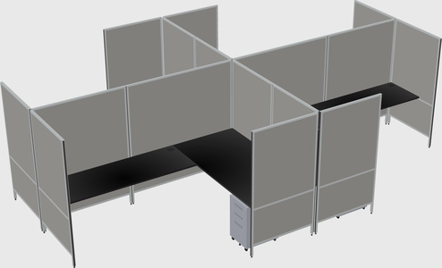 Modern modular quad l-shaped panel system