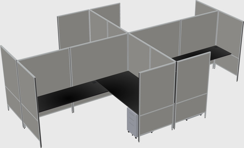 Modern modular quad l-shaped panel system