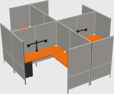 Système de panneaux modulaires modernes en forme de l quadruple