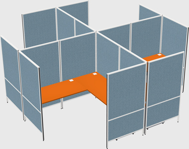 Modern modular quad l-shaped panel system