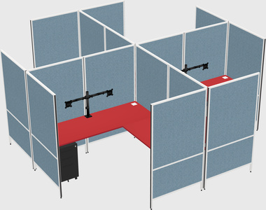 Modern modular quad l-shaped panel system