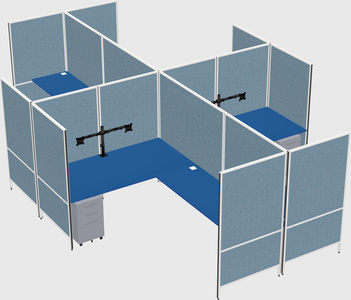 Modern modular quad l-shaped panel system