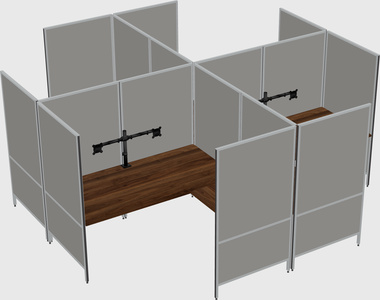 Système de panneaux modulaires modernes en forme de l quadruple