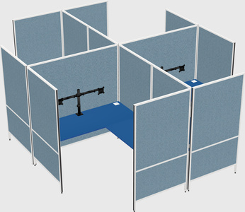 Modern modular quad l-shaped panel system