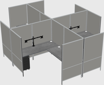 Modern modular quad l-shaped panel system
