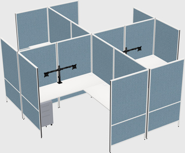 Modern modular quad l-shaped panel system