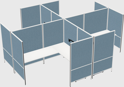 Modern modular quad l-shaped panel system