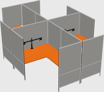 Système de panneaux modulaires modernes en forme de l quadruple